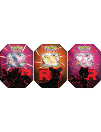 Zestaw: Pokémon TCG: 3x Team Rocket Tin - Mewtwo/Nidoking/Persian