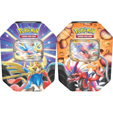 Zestaw Pokémon TCG: 2x Slashing Legends Tin - Koraidon ex+Zacian ex