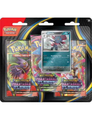 Zestaw: 2x Pokémon TCG: Mega Evolution - Phantasmal Flames - 3-Pack Blister - Weavile/Sneasel