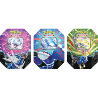 Zestaw: 3x Pokémon TCG: SV Spring Azure Legends Tin Dialga Xerneas Kyogre Setx3
