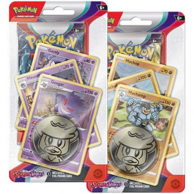Zestaw: 2x Premium Checklane Blister Scarlet & Violet Gengar+Machamp