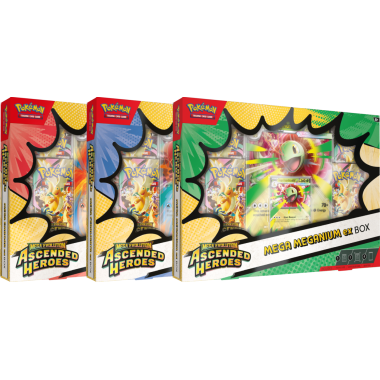 Zestaw: 3x Pokémon TCG: Ascended Heroes - Meganium ex/Emboar ex Box/Feraligatr ex Box