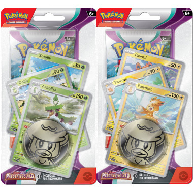 Zestaw: 2x Pokémon TCG: Paldea Evolved - Premium Checklane Blister Pawmot+Arboliva
