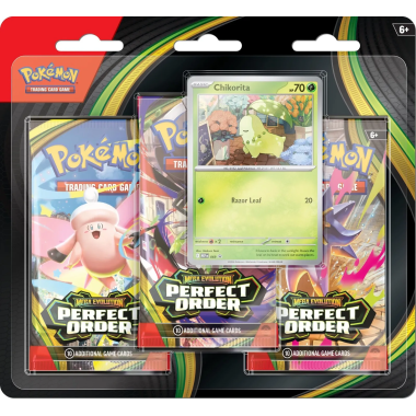 Pokémon TCG: Perfect Order - 3-pack Checklane Blister Chikorita