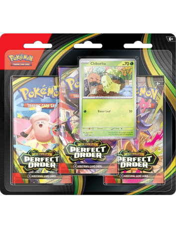 Pokémon TCG: Perfect Order - 3-pack Checklane Blister Chikorita